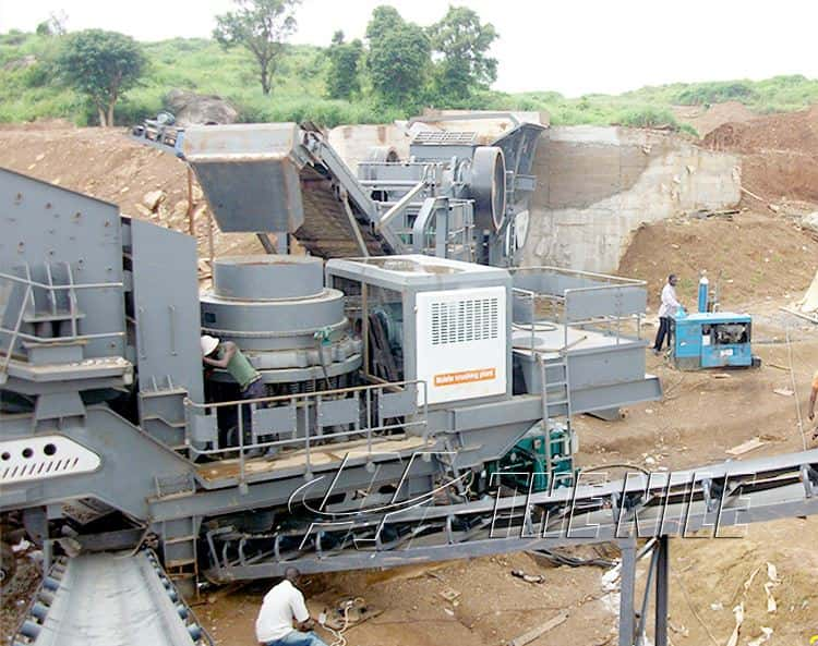 Mobile Cone Crusher Station customer site 