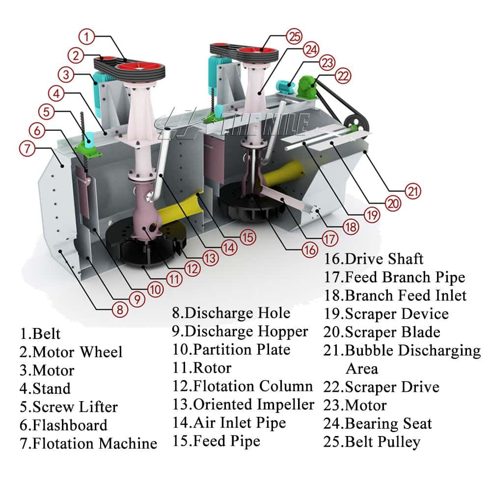 The structure of the flotation machine