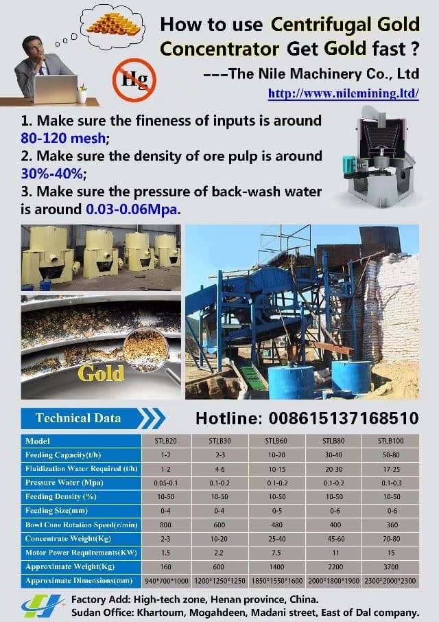 Centrifugal  gold concentrator